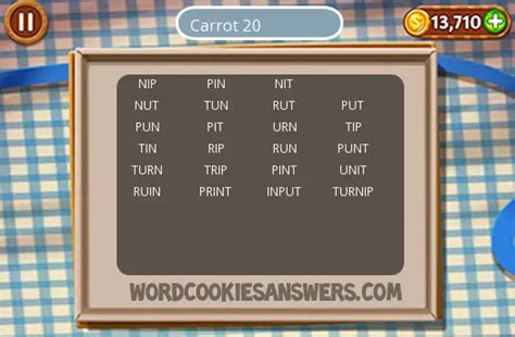 word cookies carrot level 20|Word Cookies : Carrot Level 20 .
